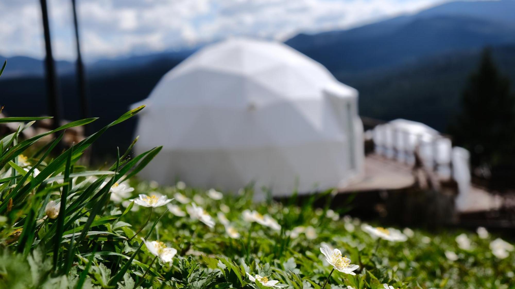 Глемпінг Де Вайб Otel Vorokhta Dış mekan fotoğraf